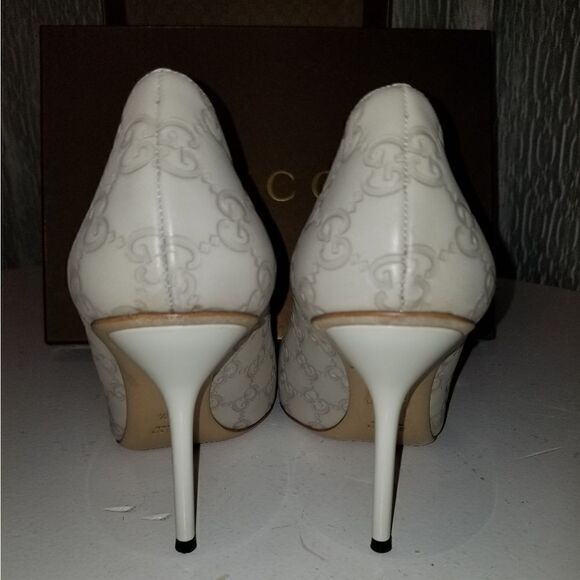 Gucci Guccissima GG Logo Pink Peep Toe Pumps Heels  authentic - Picture 12 of 16